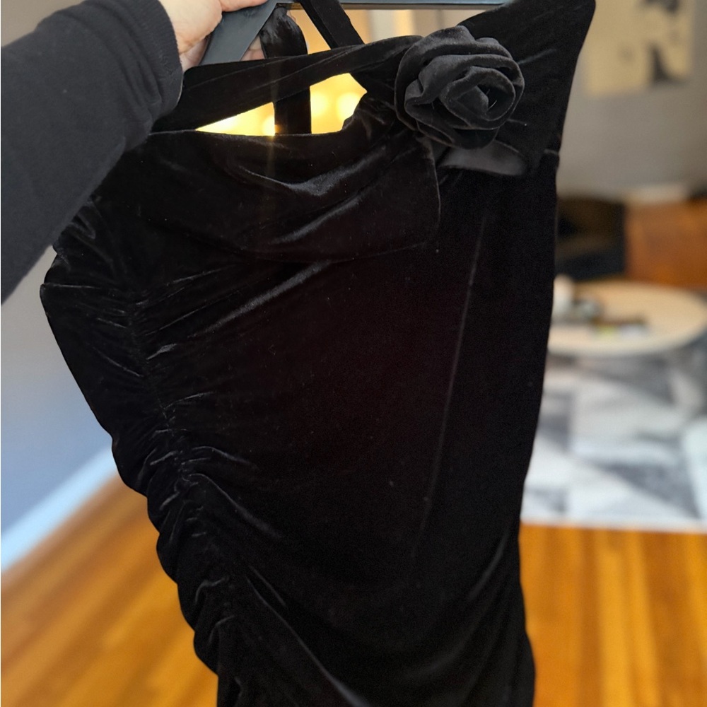Bardot Black Velvet Dress